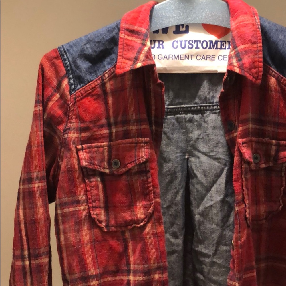 Free people plaid button up